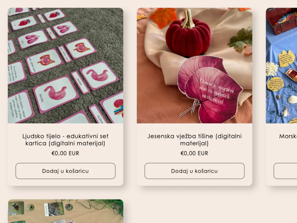 Montessori kartice